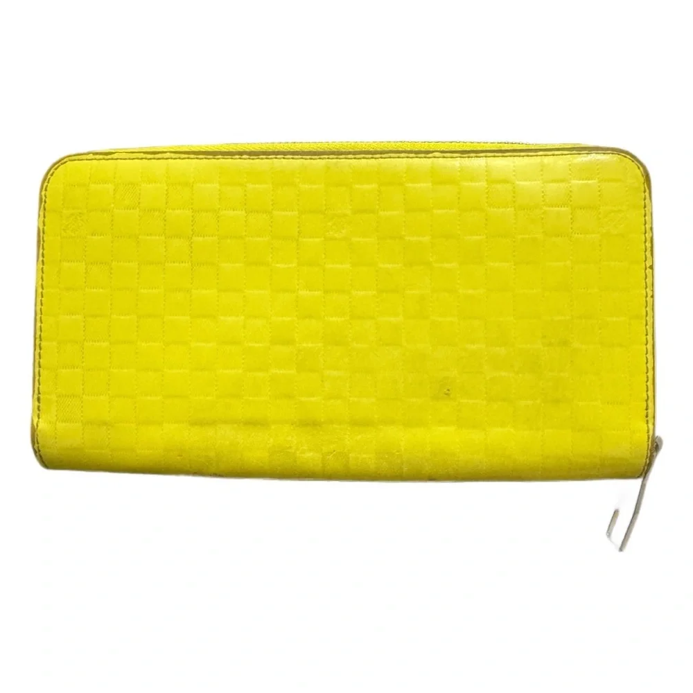 Louis Vuitton 2013 Damier Infini Zippy Wallet (RARE) Yellow with LV Dustbag